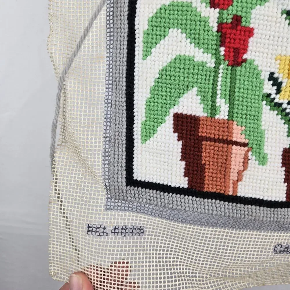Vintage Greenhouse Needlepoint Unfinished By Caron. Read